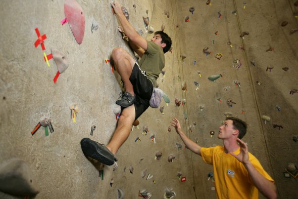 Rock wall inside John Wooden Center---Photo Credit: Stephanie Diani