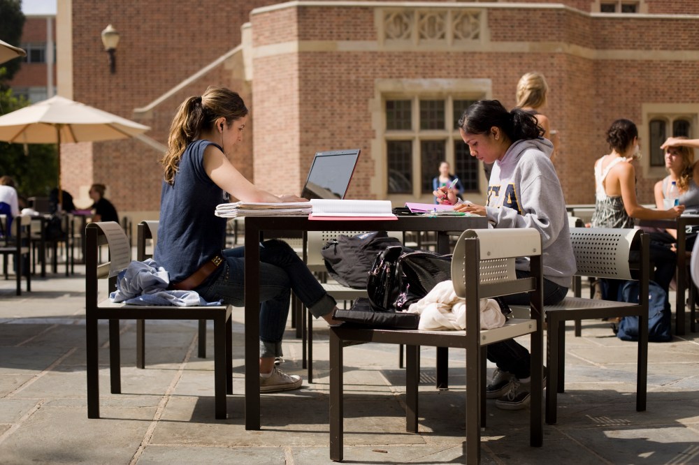 Bruins studying at Kerckhoff Patio---Photo Credit: UCLA Undergraduate Admissions