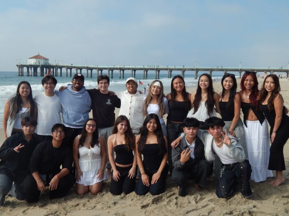 Camille with the Pilipino Recruitment Enrichment Program (PREP) at the beach. 