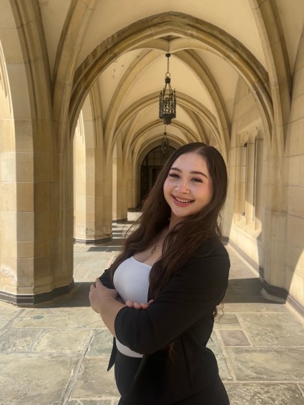 Alexiss outside of Kerckhoff Hall. 